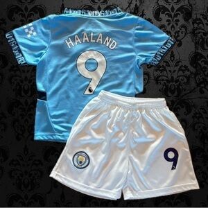 Youth Small Man City Haaland Kids Jersey Size 24 Youth Small Footballer Jersey